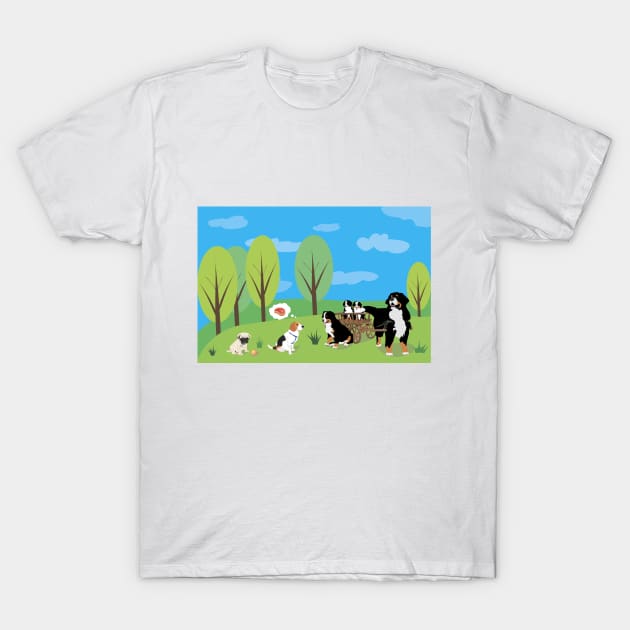 Dog Wild Party in the Nature T-Shirt by NorseTech